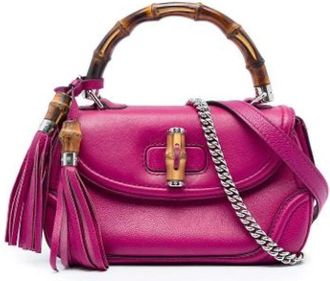 Gucci Pre-owned New Bamboo Satchel - Dames - Vintage Handtas - Roze - ONE Size - Leer - Vintage