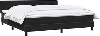 vidaXL Cama Box Spring Con Colch&oacute;n Terciopelo Negro 180x210 Cm Vidaxl