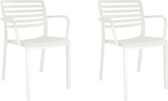 Resol Set 2 Sillas Con Brazos Interior, Exterior Blanco Lama Resol
