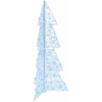 vidaXL vidaXL Albero di Natale con 100 LED Bianco Freddo 120 cm Acrilico