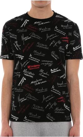 Moschino Underbear Logo Allover Katoen Zwart - Heren - T-shirts - Zwart - L - Katoen - Tops