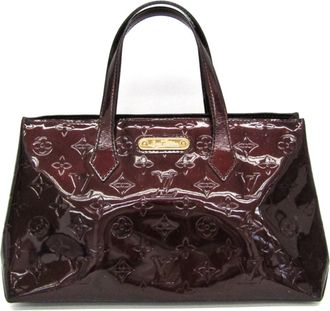 Louis Vuitton Wilshire Monogram Vernis Burgundy Patent_Leather Handbag (Pre-Owned)