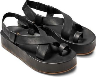 beek Caracara Platform Slingback Sandal in Black at Nordstrom, Size 11