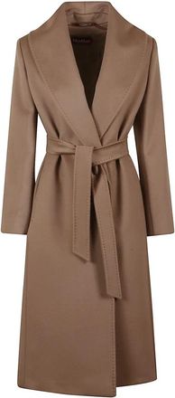 Max Mara Kameel wollen jas Sjaalkraag Riem - Dames - Jas met riem - Bruin - 3XS - Wol - Jassen
