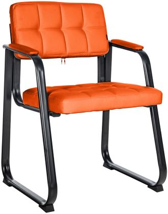 Clp Sedia Visitatore Canada B In Similpelle Arancione