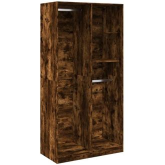 vidaXL Vidaxl - Armario Madera Contrachapada Color Roble Ahumado 100x50x200 Cm