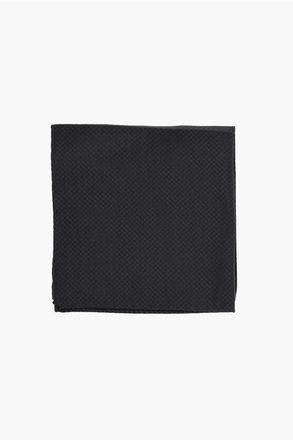 Corneliani Micro Checked Pocket Square with Lurex Details size Unica