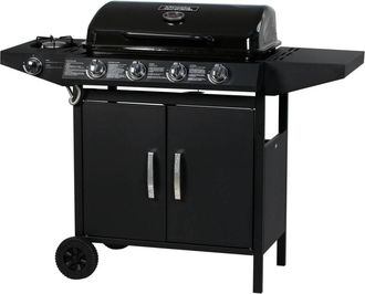 Habitat & Jardin Barbacoa de gas negro 120 x 515 x 95 cm