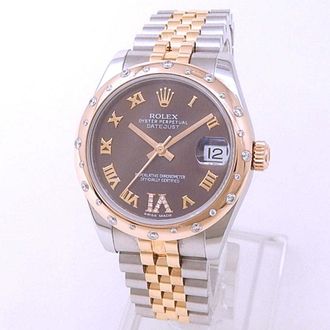 Rolex Pre-owned Rolex Datejust Automatic Chronometer Diamond Brown Dial Ladies Watch 178341 BRRJ