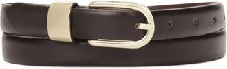 Kazar Donkerbruine leren riem - Dames - Riemen - Bruin - 80 CM - Leer - Accessoires
