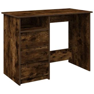 Berkfield Home Desk Smoked Oak 102x50x75 cm Engineered Wood in Brown | Size: 102 x 50 x 75 cm
