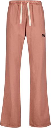 Palm Angels Luxe Monogram Reisbroek - Heren - Wijde Broeken - Roze - M - Katoen - Broeken