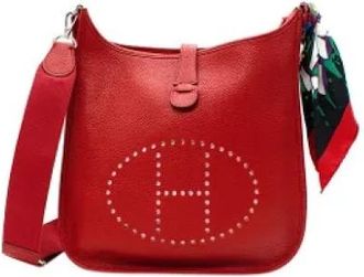 Herm&egrave;s Pre-owned Leather crossbody-bags - Dames - Vintage Schoudertas - Rood - ONE Size - Vintage
