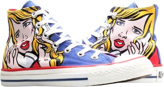 Converse Chuck Taylor All Star Pop-Art Print Royal/Yellow Hi Sneakers 113848