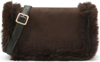 Carvela Womens Frame Fur Shoulder Bag - Brown - One Size