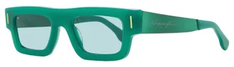 Retro Superfuture Colpo Low-Profile Rectangle Sunglasses - Green