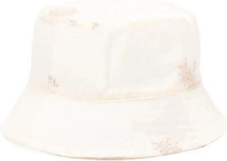 Our Legacy Geborduurde Bloemige Bucket Hat - unisex - Hoeden - Wit - S/M - Polyester - Accessoires