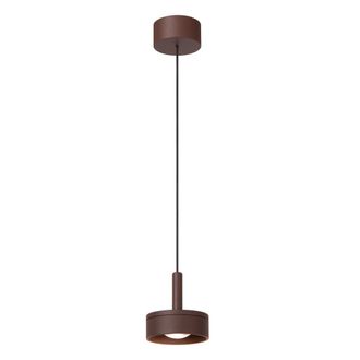 Lucide L&aacute;mpara colgante de aluminio con 1 led integrado, marr&oacute;n &oacute;xido