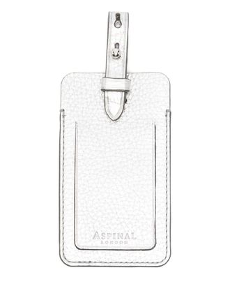 Aspinal of London leather tag - men - Calf Leather - One Size - Silver