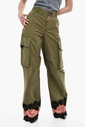 Dsquared2 Pantaloni Cargo A Vita Alta Con Orlo In Satin Dsquared2