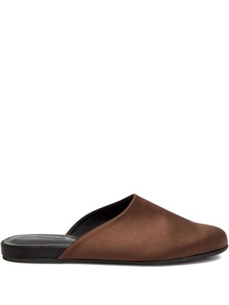 Ancient Greek Sandals round-toe mules - women - Satin/Calf Leather/Rubber - 37 - Brown