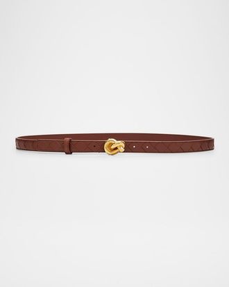 Bottega Veneta Intrecciato Leather Knot Belt