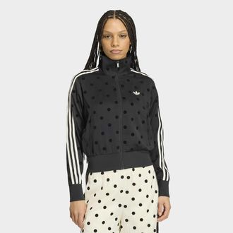 adidas Trainingsjacke ADIDAS ORIGINALS SATIN POLKA-DOTS TT TRACK, Damen, Gr. L, schwarz, Obermaterial: 95% Polyester, 5% Polyamid, Jacken Trainingsjacke