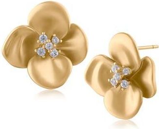 Jardin Crystal Daisy Stud Earrings in Clear Gold at Nordstrom Rack