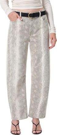Citizens Of Humanity Miro High Waist Relaxed Barrel Jeans in Python Snake Print at Nordstrom, Size 24