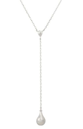 Savvy Cie Jewels RHODIUM PLATED TEARDROP NECKLACE