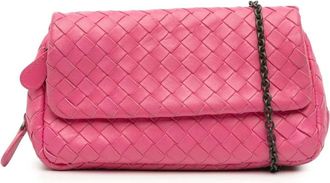 Bottega Veneta Pre-owned Cross Body Bags, female, Pink, Size: ONE SIZE Pre-owned Leather Chain Bag