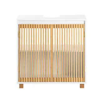 SoBuy Mueble Para Debajo Del Lavabo Armario De Ba&ntilde;o De Suelo Con 2 Puertas Correderas 60 X 33 X 60cmbzr125-w Sobuy Es