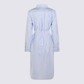 Polo Ralph Lauren Womens Dresses Blue-White _100 % Co Blue/white