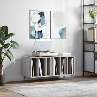 vidaXL Vidaxl - Mueble Para Discos Madera Contrachapada Gris Sonoma 100x38x48cm