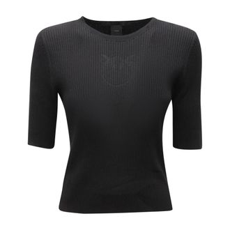 Pinko T-Shirts, female, Black, Size: XL Maglia Tritone