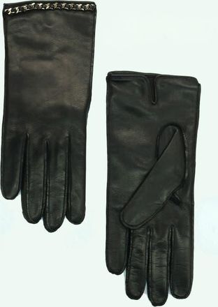 Portolano Leather gloves with chain in Black at Nordstrom, Size X-Large