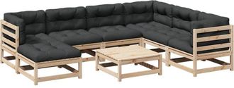 vidaXL Juego De Sof&aacute;s De Jard&iacute;n 8 Pzas Con Conjines Madera Maciza Pino Vidaxl