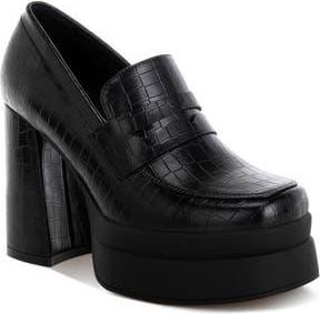 London Rag Edwina Block Heel Platform Pump in Black at Nordstrom Rack, Size 9.5