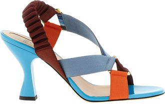 Fendi Colibr&igrave; Sandaal - Dames - Sandalen met hakken - Veelkleurig - 36 EU - Leer - Schoenen