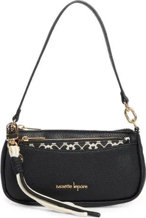 Nanette Lepore Margeaux Faux Leather Clutch in Black - Heart Geo Black at Nordstrom Rack