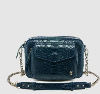 CLARIS VIROT Sac Charly Python Navy
