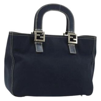 Fendi Pre-owned Vintage Tote Bag - Dames - Vintage Shopper - Blauw - ONE Size - Leer - Vintage