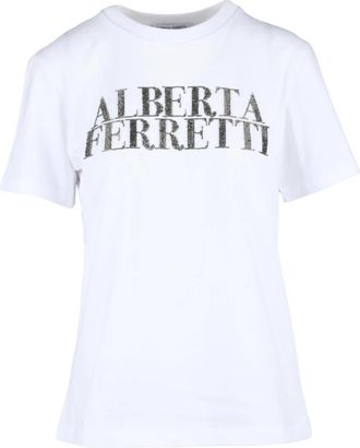 Alberta Ferretti tshirt - Dames - T-shirts - Wit - M - Katoen - Tops