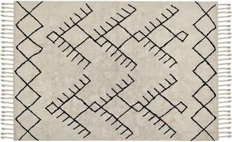 Beliani Rug ERLER Light Beige 160 x 230 cm Cotton