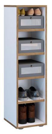 VCM Estante De Zapatos De Madera Vcm Dimensiones Aprox. Al. 110 X An. 30 X T. 33 Cm Caj&oacute;n De Cajones Con 5 Compartimentos Gabinete De Zapatos - Salia 5 Ve