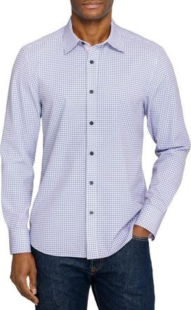 ConStruct Slim Fit Round Geo Woven Long Sleeve Basic Shirt in Pink at Nordstrom, Size Xx-Large