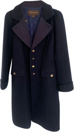 Louis Vuitton Navy Wool Tailored Coat Size M
