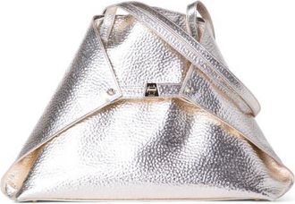Akris Medium AI Metallic Calfskin Leather Tote in 033 Stucco Metallic at Nordstrom