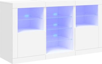 vidaXL Sideboard with LED Lights White 123x37x67 cm vidaXL