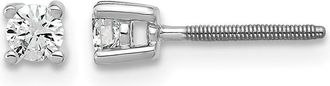 Diamond2Deal 14k Yellow Gold 1/5 ct Round Lab Grown Diamond Stud Earrings Screw Back VS Clarity, D-E Color
